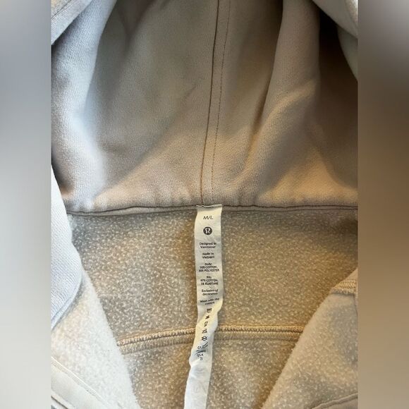 Lululemon Scuba Oversized Half-Zip Hoodie size M/L Colour Bone - Picture 6 of 9